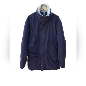Vintage Nautica blanket lined down puffer jacket insulated parka chore barn coat